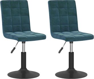 vidaXL Sillas De Comedor Giratorias 2 Uds Terciopelo Azul Vidaxl