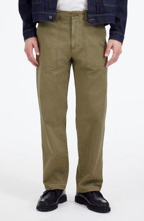 Madewell Fatigue Garment Dyed Cotton Twill Straight Leg Pants in Faded Fatigue at Nordstrom Rack, Size 31R