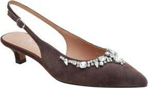 Linea Paolo Crystal Embellished Slingback Pump in Chocolate at Nordstrom Rack, Size 11