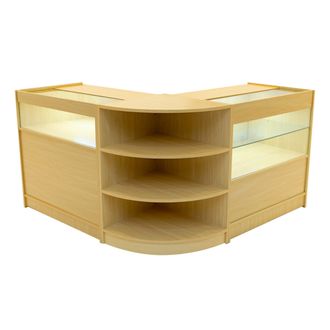 MonsterShop Harmonia LED Shop Counter Set B900, C900 & LM60 - Maple in Beige