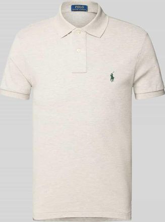 Polo Ralph Lauren Poloshirt mit Label-Stitching in Hellgrau, Größe XXL