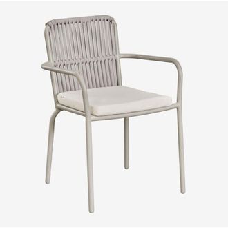 Sklum Pack de 2 sillas de comedor apilables con reposabrazos en aluminio Alberta SKLUM