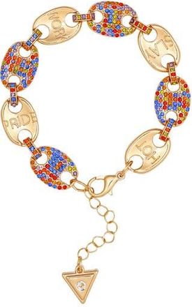 Guess Crystal Mariner Chain Bracelet in Gold Tone at Nordstrom Rack