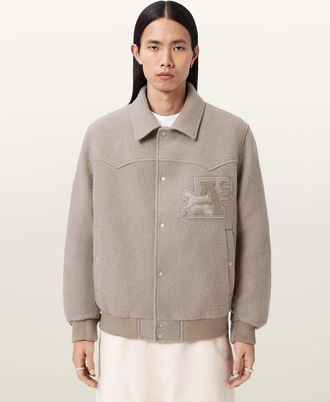 AllSaints Wool Royce Wadded Patch Jacket, Size: XXL