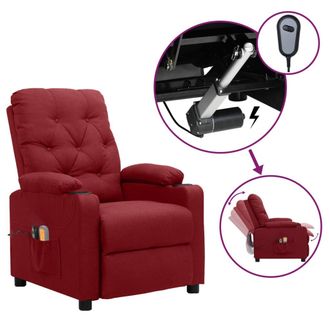 vidaXL Vidaxl - Sill&oacute;n De Masaje El&eacute;ctrico Tela Rojo Tinto
