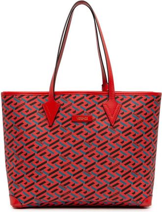 Versace Pre-owned Versace Coated Canvas La Greca Tote Ladies 04B83A5A986A80