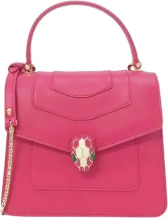 Bulgari Vintage, unisex, Roze, ONE Size, Leer, Pre-owned Vintage Handbag