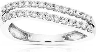Vir Jewels 1/2 cttw Lab Grown Diamond Wedding Band in Sterling Silver For Women