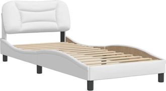 vidaXL Vidaxl - Estructura De Cama Sin Colch&oacute;n Cuero Sint&eacute;tico Blanco 90x190 Cm