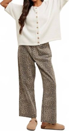 Wishlist Ayla Leopard Pants In Beige Multi
