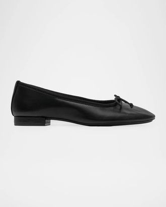 Bernardo Barbara Crinkle Metallic Leather Ballerina Flats