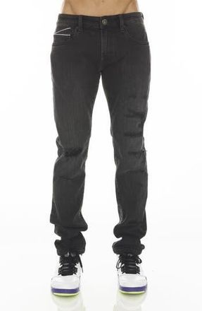 Cult of Individuality Rocker Rip & Repair Slim Straight Leg Jeans in Jet at Nordstrom Rack, Size 40