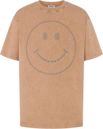 Moschino Smiley Face Studded Short-Sleeve T-Shirt