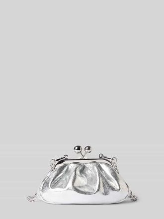 Max Mara Clutch aus echtem Kalbsleder Modell WKABRUNO in Silber, Gr&ouml;&szlig;e 1