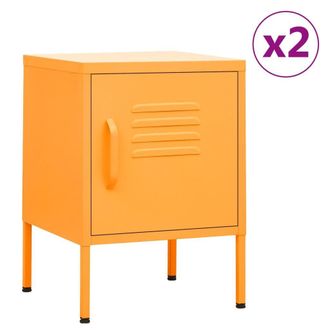 Berkfield Home Nightstands 2 pcs Mustard Yellow 35x35x51 cm Steel | Size: 35 x 35 x 51 cm