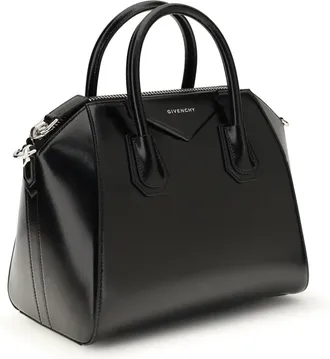 Givenchy Womens Antigona Small Leather Box Handbag Black Calf Bos Taurus Handbags Hand Bags