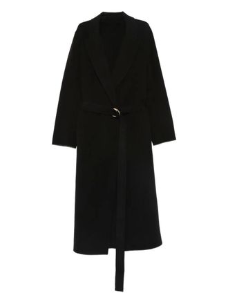 Marella belted coat - women - Virgin Wool/Polyamide - 44 - Black