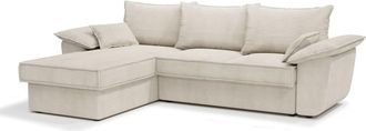 Sia Home Sof&aacute; cama izquierdo con arc&oacute;n pana crema 257 cm