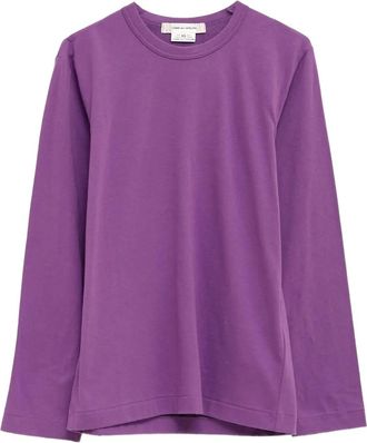 Comme Des Gar&ccedil;ons logo-print T-shirt - women - Cotton - M - Purple