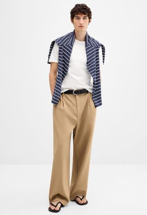 Djab Mens Soft twill wide pant Dalston fit - Wide pleated