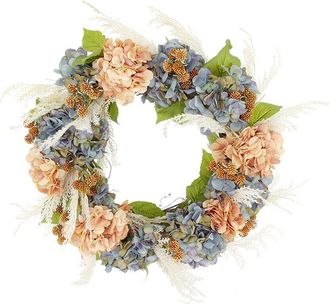 Creative Displays Inc. Handcrafted 24In Fall Wreath With Hydrangeas, Berries & Pampas