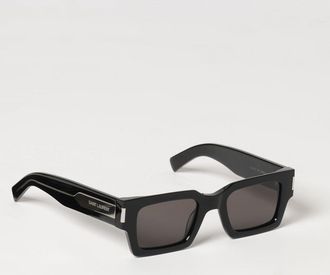 Saint Laurent Occhiali da sole rettangolari in acetato con logo lettering