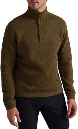 Rhone Weekend Quilted Pullover in Wood Smoke at Nordstrom, Size X-Large