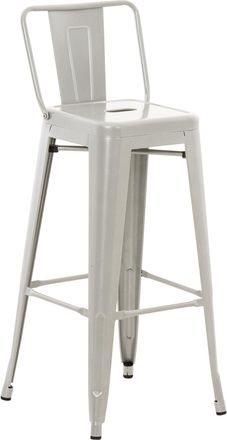 Clp Taburete De Bar De Metal Mason Plateado