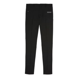 Off-white Mens Off-White FW22 Solid Color Alphabet Printing Straight-Leg Casual Trousers Ordinary Version Black OMCA211C99FAB0011001