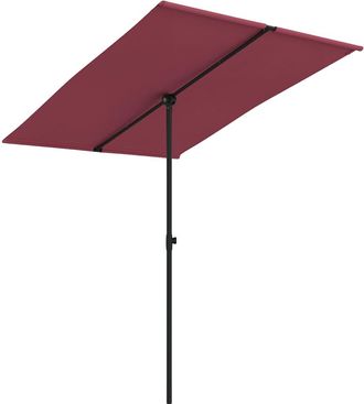 vidaXL Sombrilla De Jard&iacute;n Con Palo De Aluminio Rojo Burdeos 2x1,5 M Vidaxl