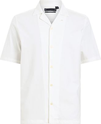 AllSaints Hudson Camp Shirt in Cliff White at Nordstrom, Size Xx-Large