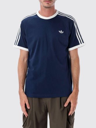 adidas T-shirt in cotone con logo Trifoglio e 3-Stripes a contrasto
