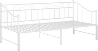 vidaXL Sof&aacute; Cama Extra&iacute;ble Sin Colch&oacute;n Metal Blanco 90x200cm Vidaxl