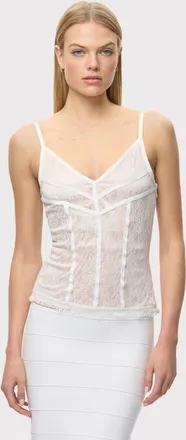 H&eacute;rve L&eacute;ger The Sylvie Top in Alabaster at Nordstrom, Size Xx-Small
