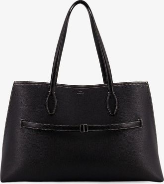 Toteme Leather shoulder bag with lettering logo on the front - TOTEME - gender_Woman