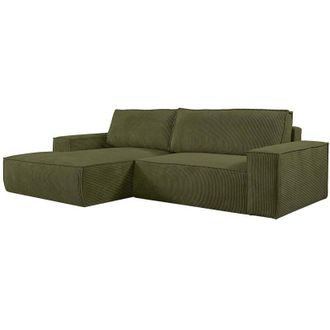 Vente-Unique Vente-unique - Divano letto angolo a sinistra in Velluto a coste Kaki - amelia