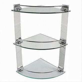 Trade Shop Trade Shop - Mensola Ad Angolo Tripla Per Bagno Angoliera A 3 Ripiani In Vetro Arredo 52911