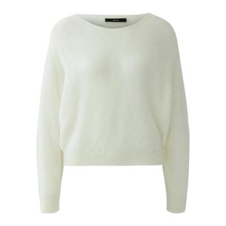 Oui Truien & Vesten, Dames, Beige, XL, Wol, Ronde hals gebreide kleding