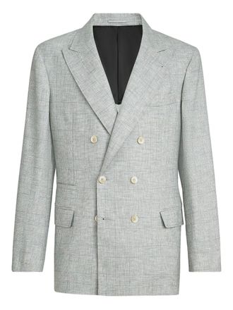 Brunello Cucinelli double-breasted blazer - men - Virgin Wool - 46 - Grey