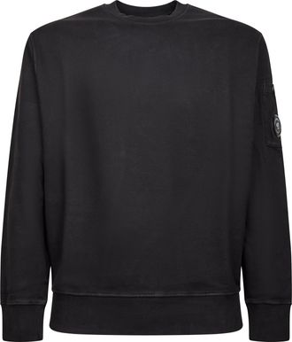 C.P. Company Diagonal Fleece Crewneck Sweatshirt with Lens Detail