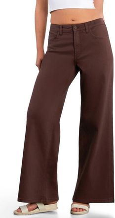 HINT OF BLU Myra Mid Rise Wide Leg Jeans in Dark Chocolate at Nordstrom, Size 26