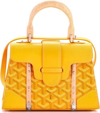 Goyard Structured Saigon Top Handle Bag Coated Canvas with Leather Mini