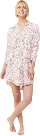 The Cats Pajamas Pima Knit Night Shirt Stripes Dots in Confetti Dot Red at Nordstrom, Size X-Large