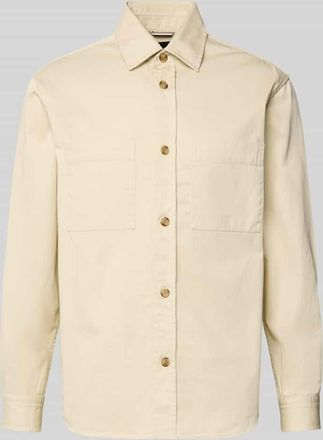 HUGO BOSS Relaxed Fit Hemdjacke aus reiner Baumwolle Modell H-OWEN-K-2PP-261 in Offwhite, Gr&ouml;&szlig;e XXL