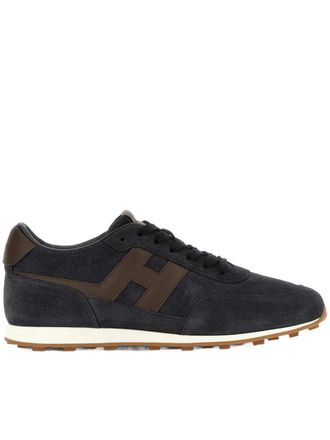 Hogan Low-Top Sneakers with Dark Suede Upper