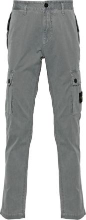 Stone Island Compass-badge cargo pants - men - Cotton/Cotton/Elastane - 36 - Grey