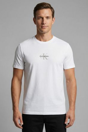 Calvin Klein Jeans T-Shirt CALVIN KLEIN JEANS, Herren, Gr. XXL, brilliant wei&szlig;, Web, Obermaterial: 100% Baumwolle, unifarben, regular fit normal, Rundhals, eingesetzt ab