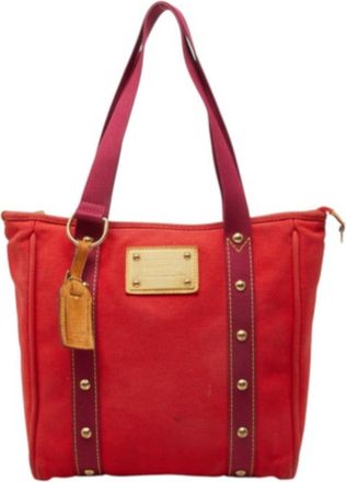 Louis Vuitton Antigua Red Color Rouge Canvas Shoulder Bag Tote Bag (Pre-Owned)