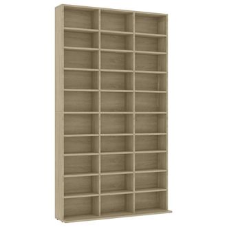 vidaXL Armario Para Cds Madera Contrachapada Sonoma 102x16x177,5 Cm Vidaxl