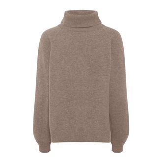 Gestuz Zachte wollen coltrui Chestnut Melange - Dames - Coltruien - Bruin - M - Wol - Truien & Vesten